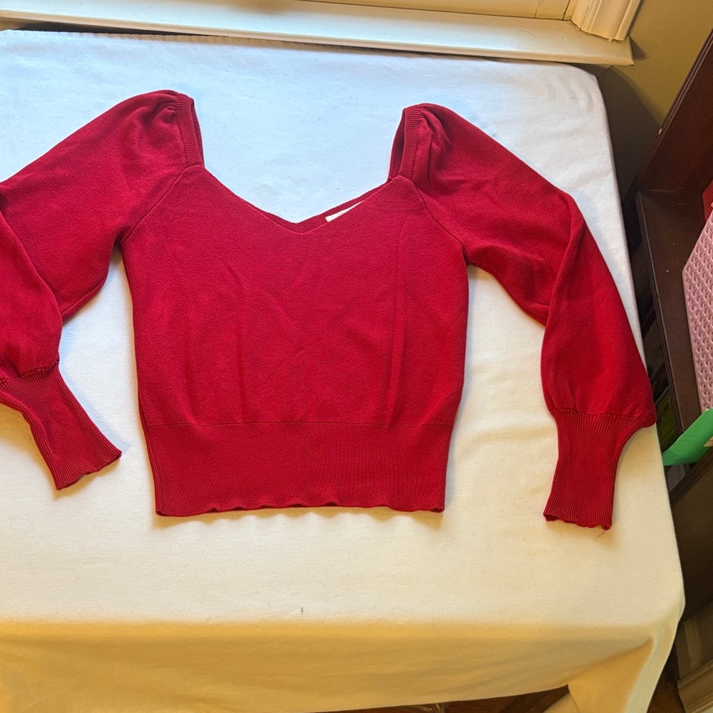 Anthropologie Elegant Red Women's Sweater - small